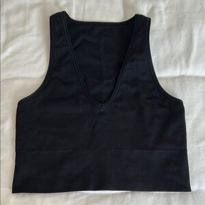 Athleta Aurora Ribbed Crop Top Black